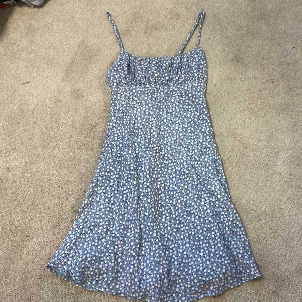 little blue dress with white flowers from princess polly